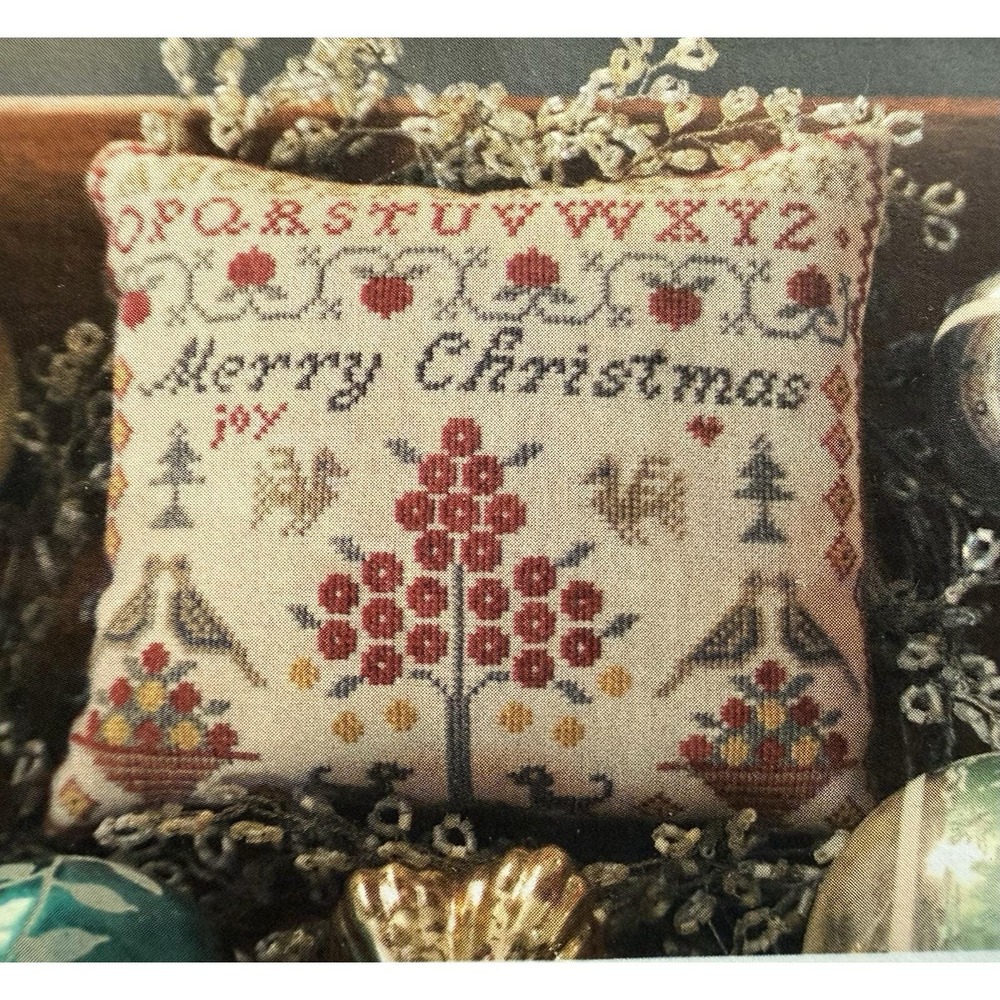 A Very Merry Christmas Sampler Cross Stitch Pillow Kit By La-D-Da  USED * Read